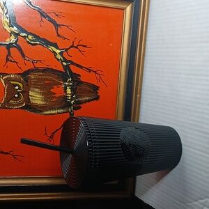 Starbucks Black Pleated Metallic Double Core Tumbler 2024 Grande Cold NEW